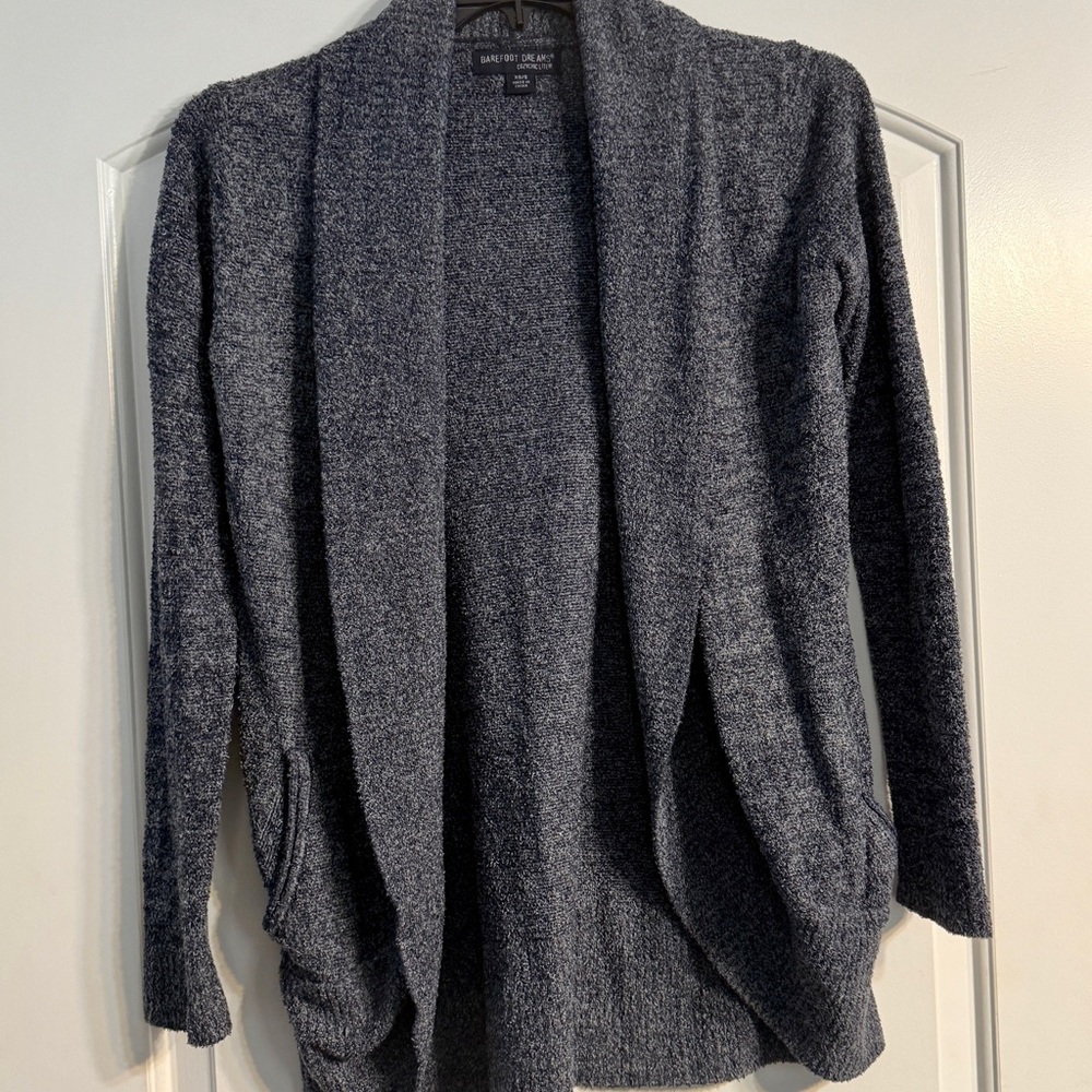 Barefoot Dreams Cardigan Womens XS/S Indigo Blue CozyChic Lite 452